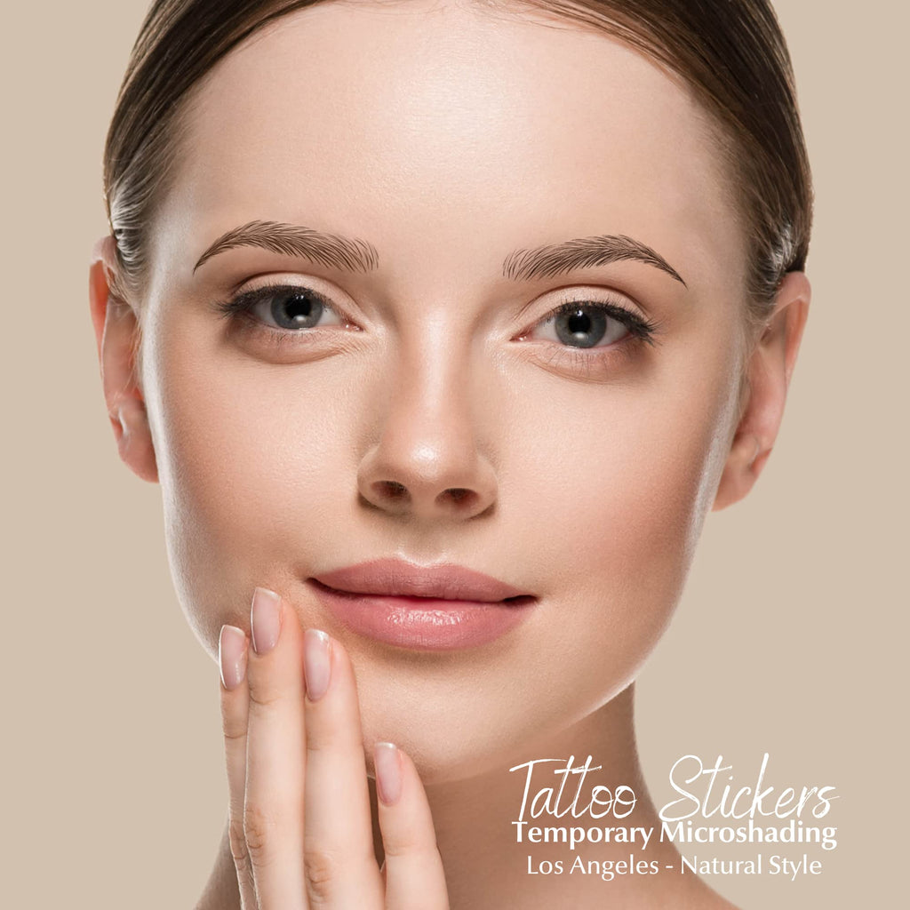 Bliss and Beyond USA | Waterproof Eyebrow Tattoo Stickers – Real Hair Stroke Look (New Los Angeles, Dark Brown)