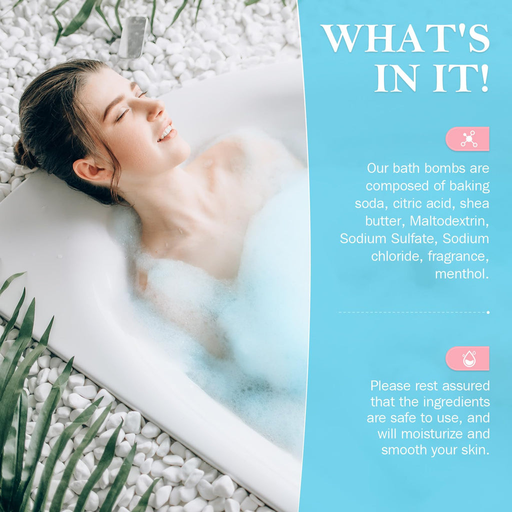 BlissfulOasis Bath Bombs Set – 7 Fragrances with Shea Butter for Dry Skin Moisture | Gift Idea