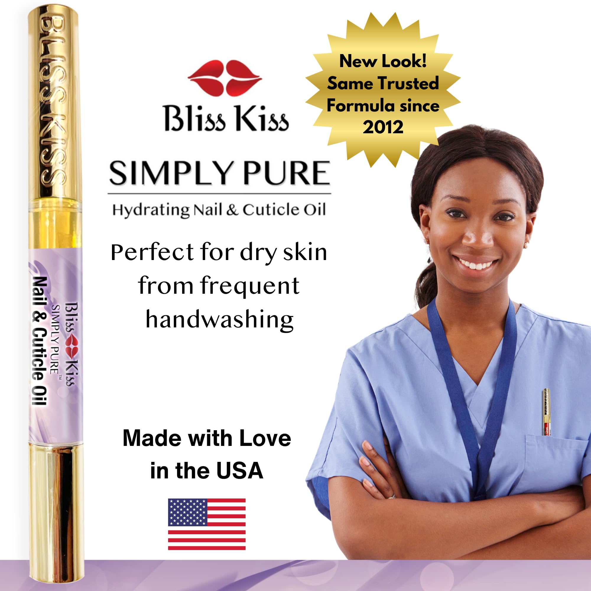 Bliss Kiss | 4 Lavender Vanilla Cuticle Oil Pen with Vitamin E & Jojoba – Nail Strengthener