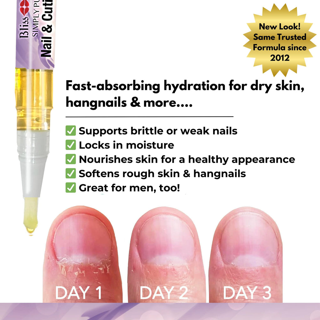 Bliss Kiss | 4 Lavender Vanilla Cuticle Oil Pen with Vitamin E & Jojoba – Nail Strengthener