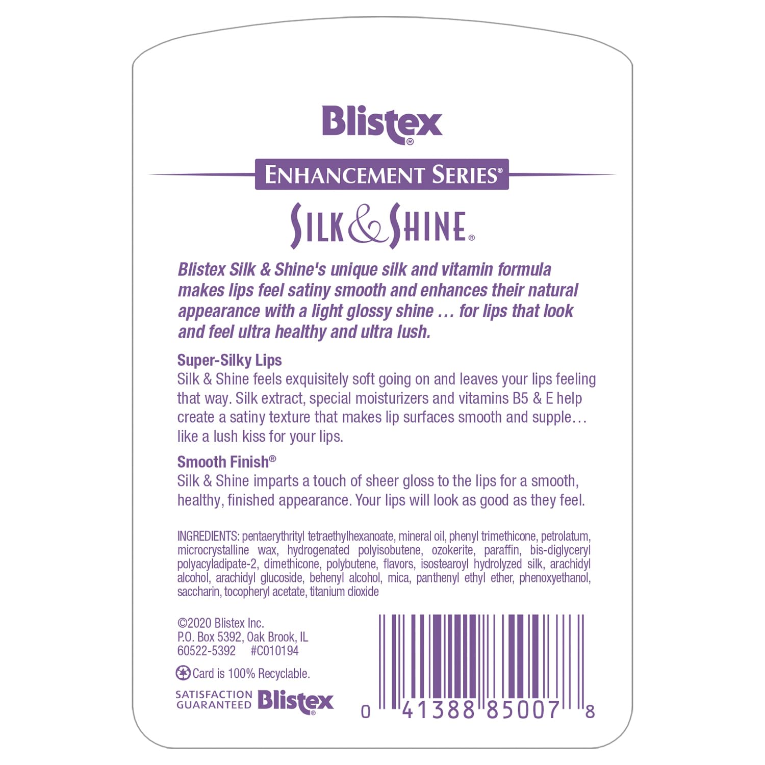 Blistex Silk & Shine Lip Balm 0.13 oz – Pack of 12 | Satin Smooth Lips