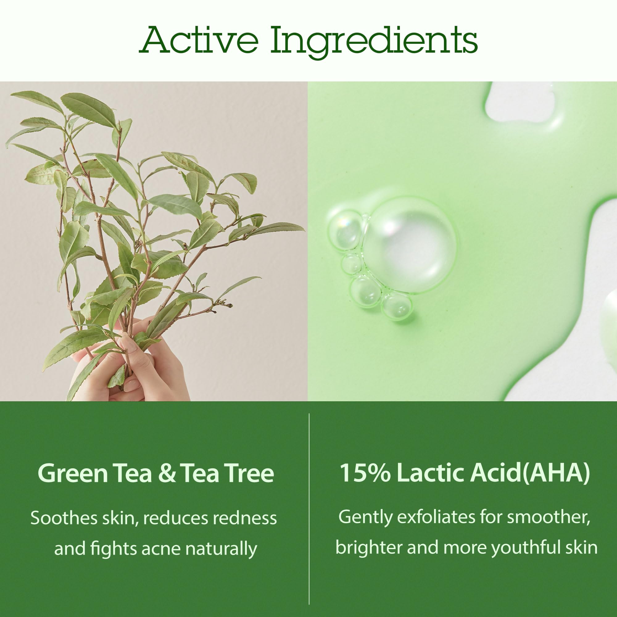 BLITHE Patting Splash Mask – Green Tea Lactic Acid Exfoliating Face Wash for Acne‑Prone Skin, Vegan, Pore Clarifying, 5.07 fl oz