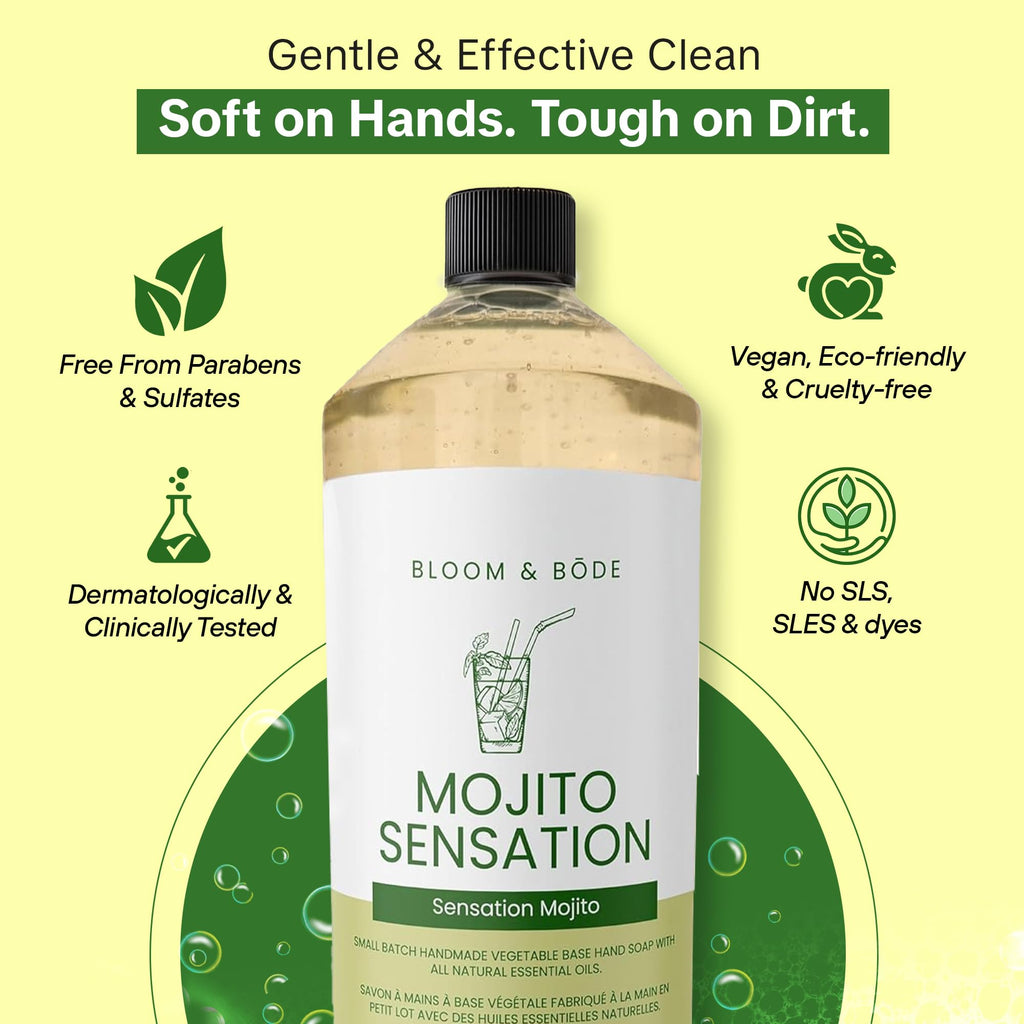 Bloom & Bōde Mojito Sensation Luxury Hand Soap Refill — Gentle, Aloe Vera, 33.8 oz