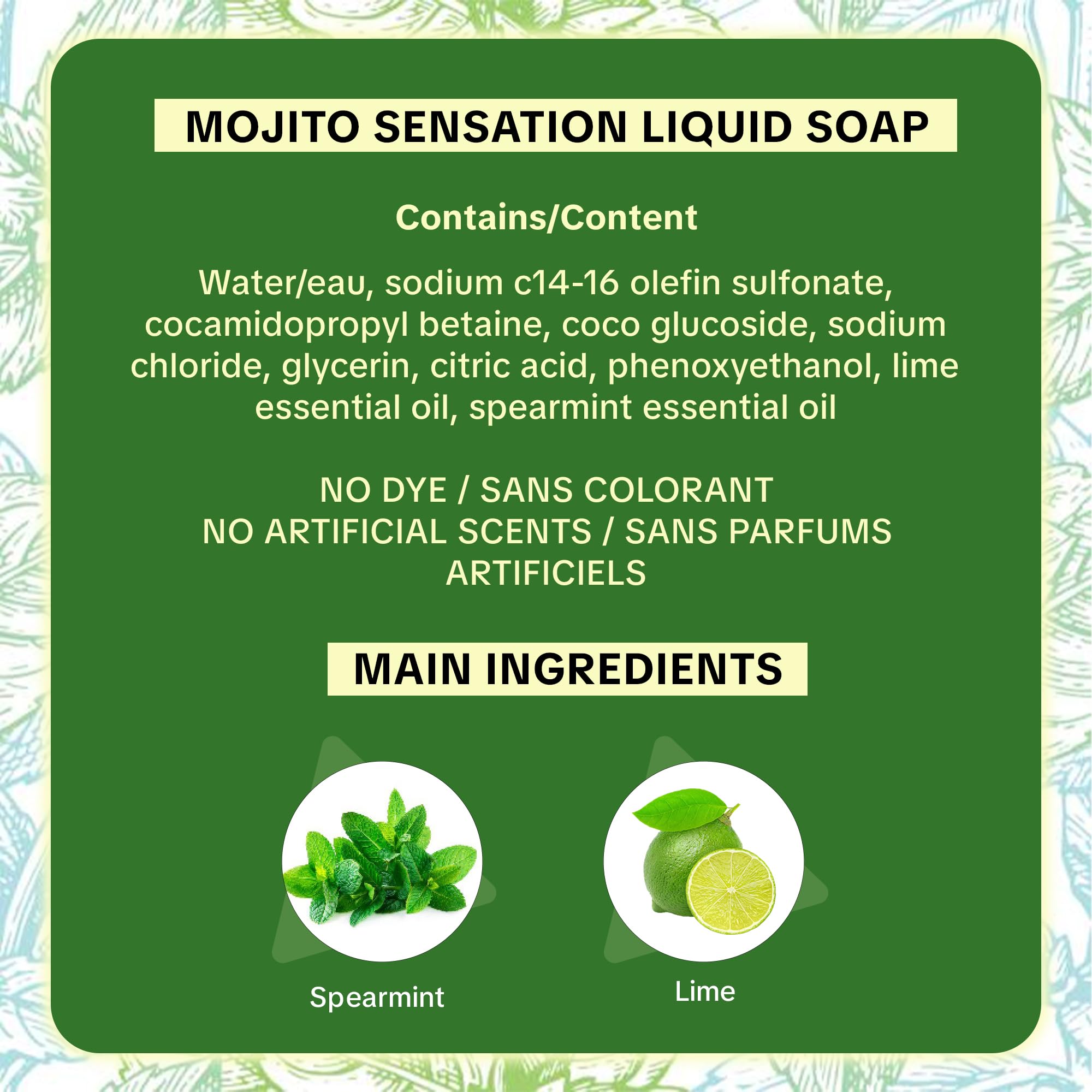 Bloom & Bōde Mojito Sensation Luxury Hand Soap Refill — Gentle, Aloe Vera, 33.8 oz
