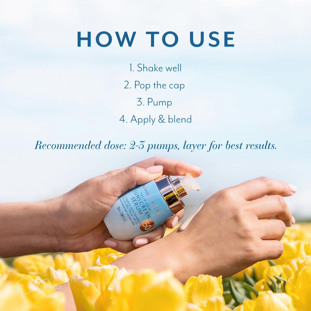 Bloomeeffects Tulip Dew Sunscreen Serum SPF 50 | Mineral, Water-Resistant 40m | Cruelty-Free (55 ml)