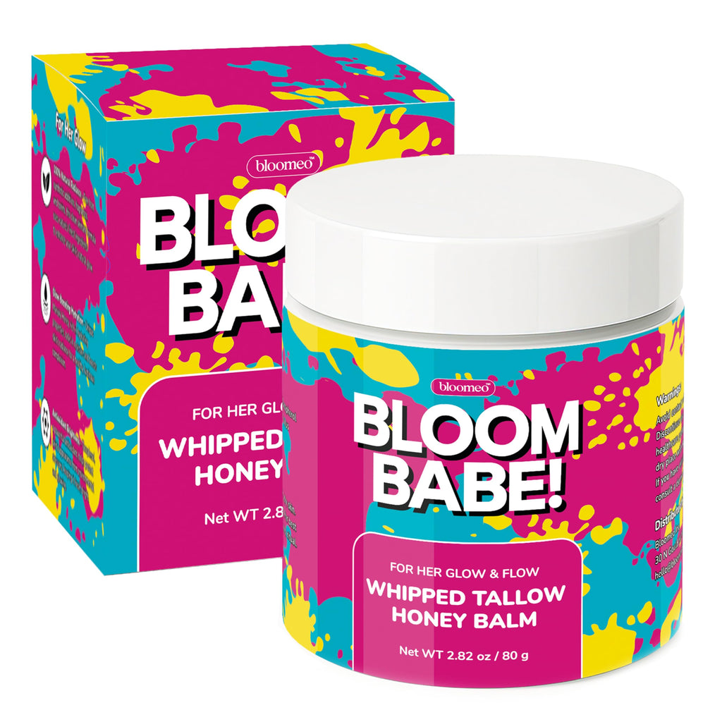 Bloomeo Natural Tallow & Honey Skin Balm – 2.82 oz, Grass-Fed Whipped Tallow