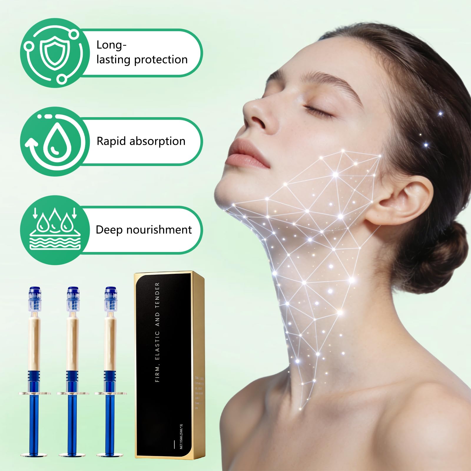 BLOWADM Polypeptide Collagen Elastic Essence Cream – 3 Tubes/Box | Hydration & Firmness