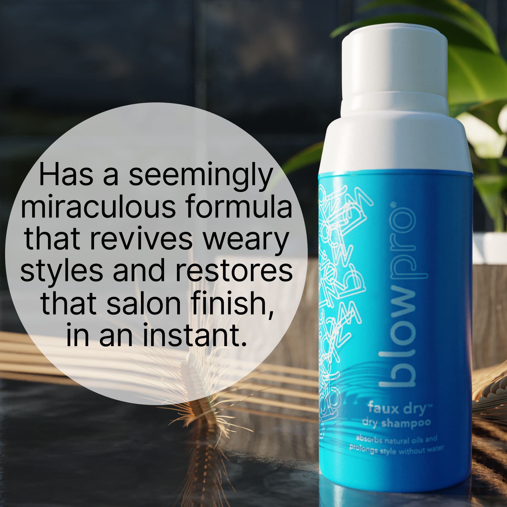 blowPro Faux Dry Shampoo Powder – No Water, Oil & Buildup, Volume & Shine | Travel Size 1.7oz
