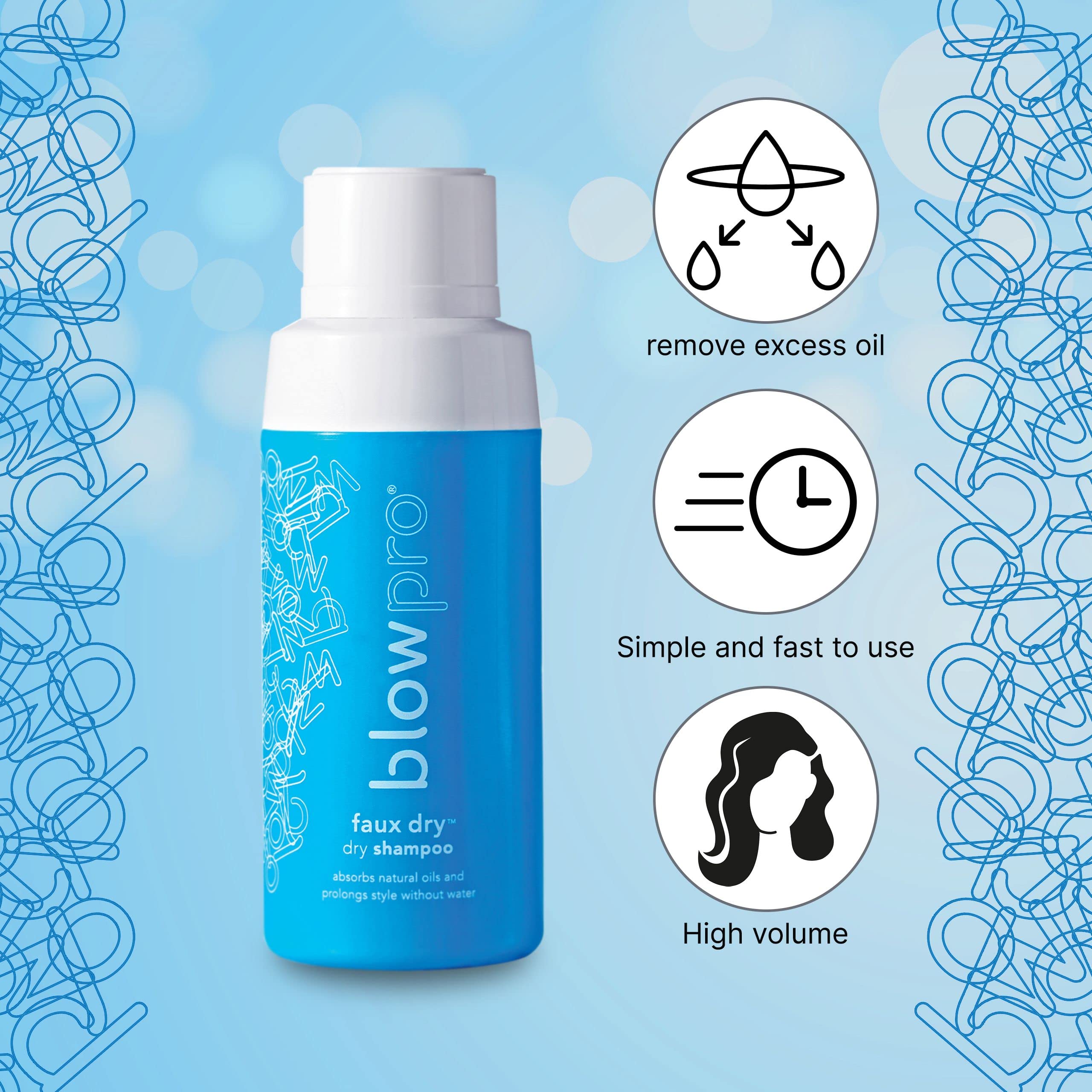 blowPro Faux Dry Shampoo Powder – No Water, Oil & Buildup, Volume & Shine | Travel Size 1.7oz