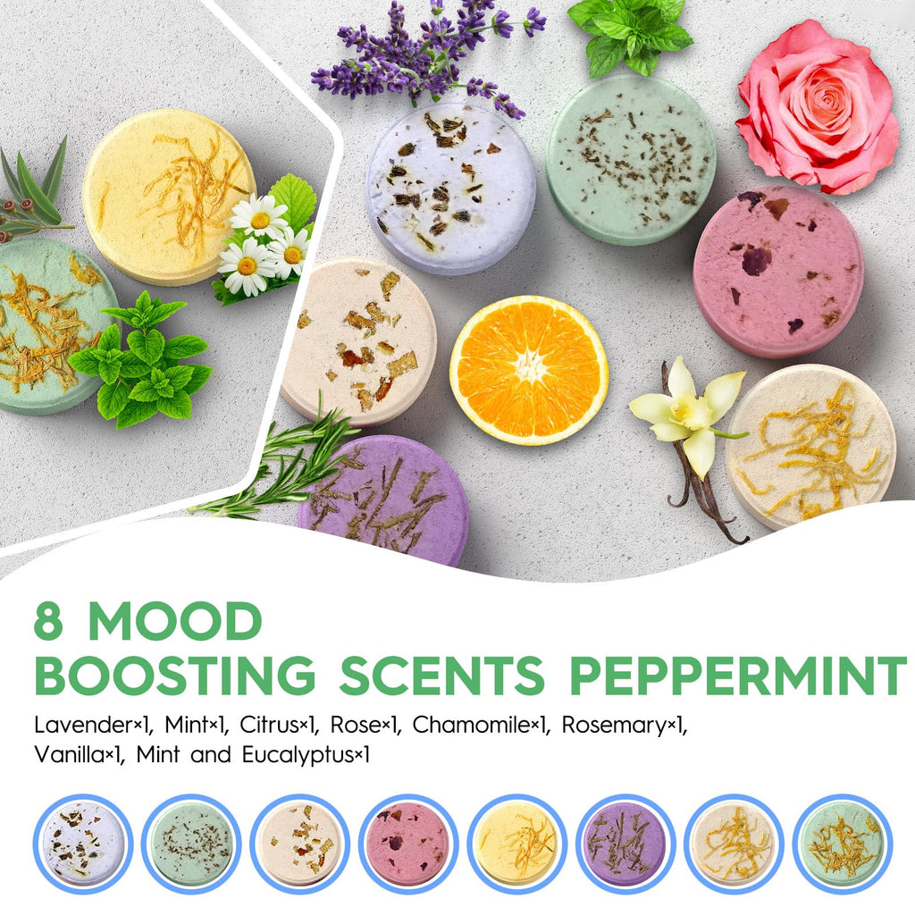 BLRIET Shower Steamers 8-Pack Aromatherapy Spa Gifts with Lavender