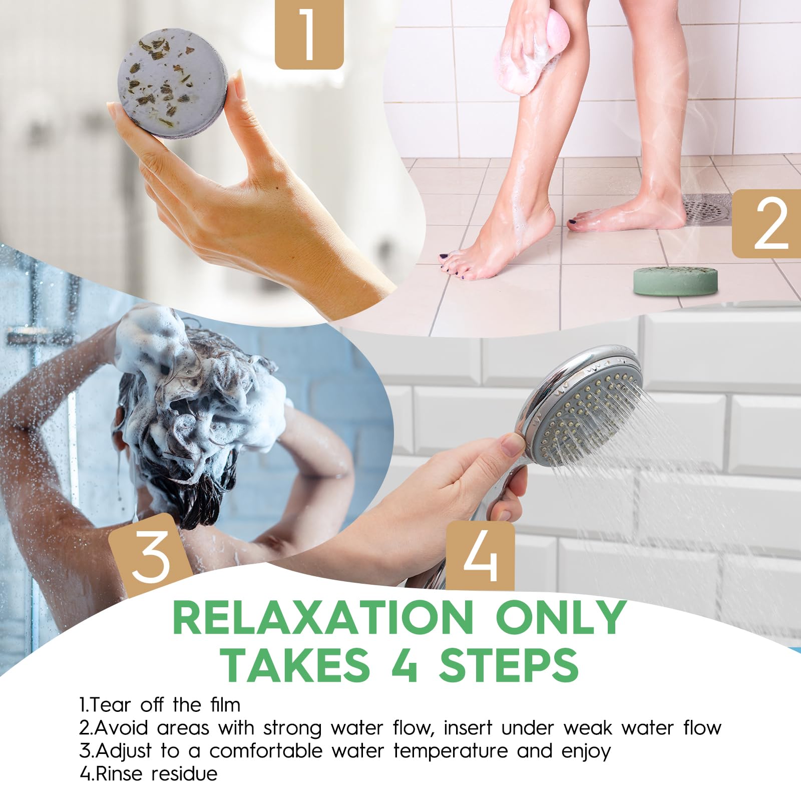 BLRIET Shower Steamers 8-Pack Aromatherapy Spa Gifts with Lavender