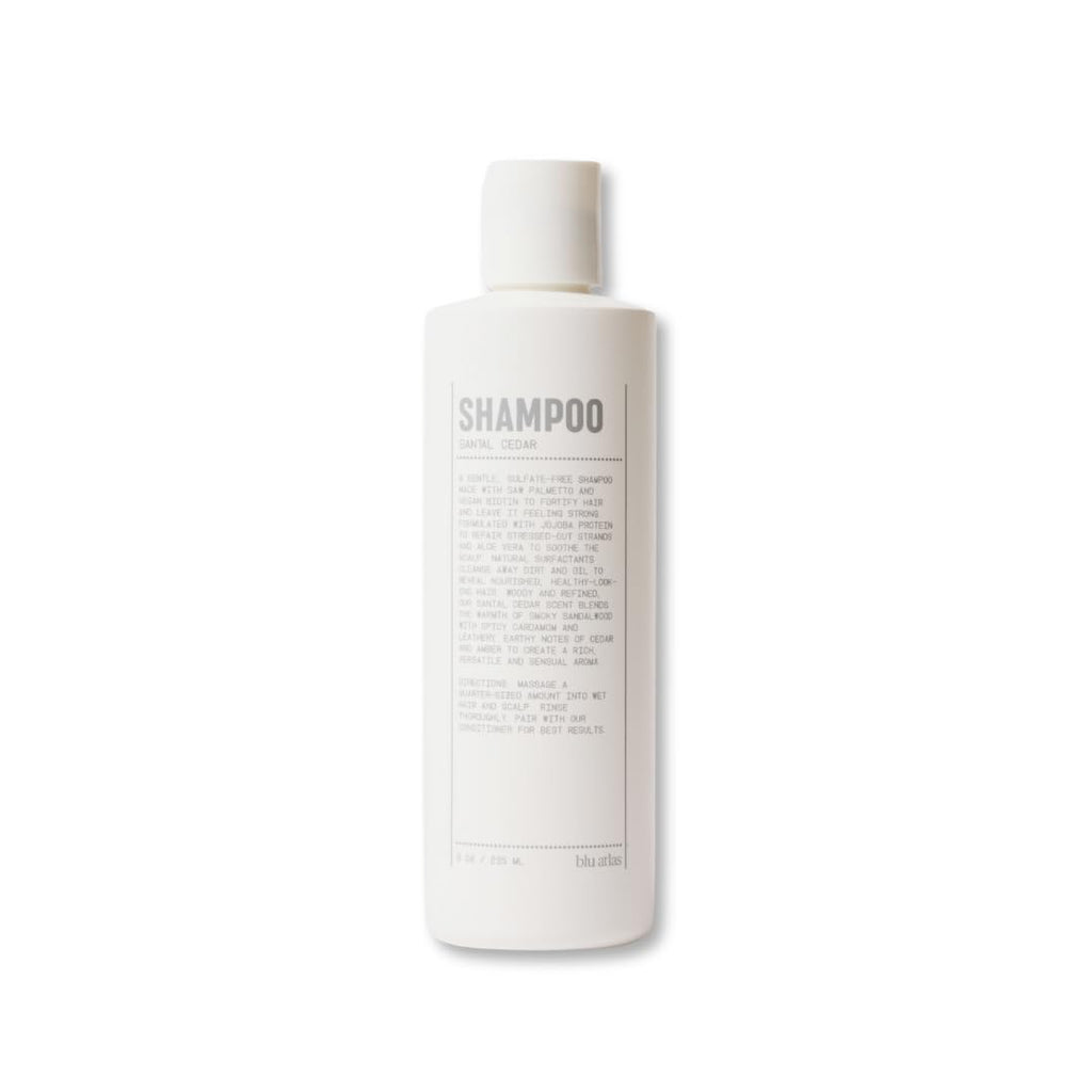 Blu Atlas Men's Natural Shampoo – Organic, Sulfate-Free & Paraben-Free, Santal Cedar, Made in USA – 8 oz