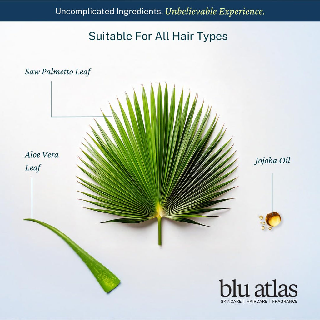 Blu Atlas Men's Natural Shampoo – Organic, Sulfate-Free & Paraben-Free, Santal Cedar, Made in USA – 8 oz