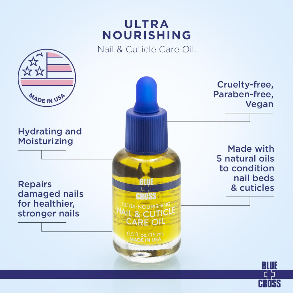 Blue Cross Cuticle Remover Cream & Nail Care Oil – 1oz Each, 2-Pack Gift Set, Made in USA