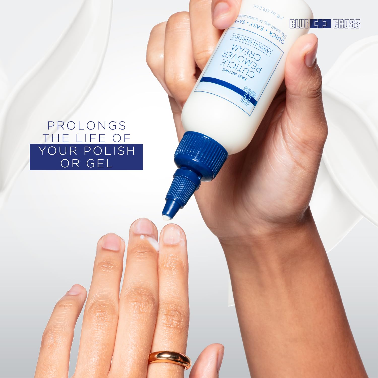Blue Cross Cuticle Remover Cream – Dry Cuticle Softener, 4oz, Made in USA