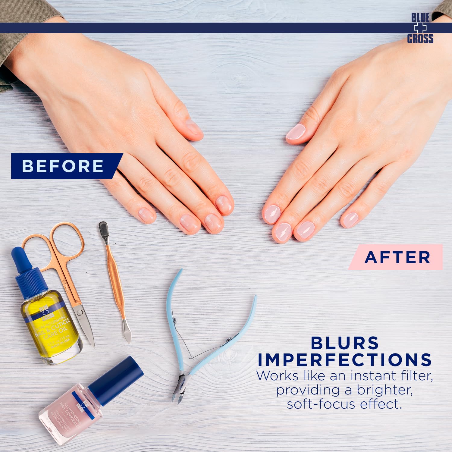 Blue Cross Illuminating Nail Concealer – 5 Minute Manicure, Made in USA