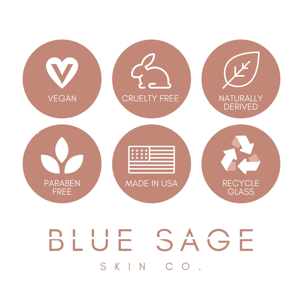 Blue Sage Vitamin C + Rosehip Glow Up Daily Facial Serum | Hydration, Brightening & Gentle Exfoliation