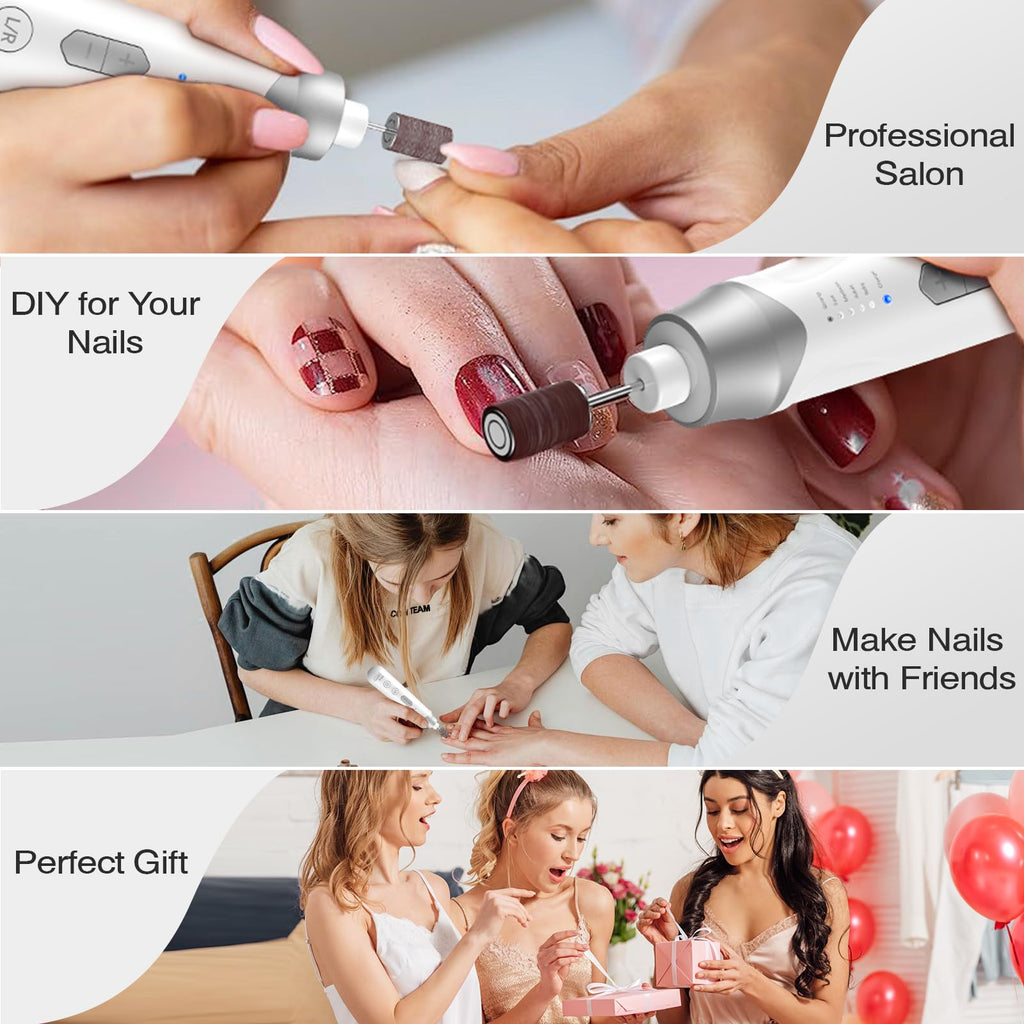 Blue Sea Sky Professional Electric Nail Drill 2000mAh – 10-in-1 Cordless Nail File Kit for Manicure & Pedicure