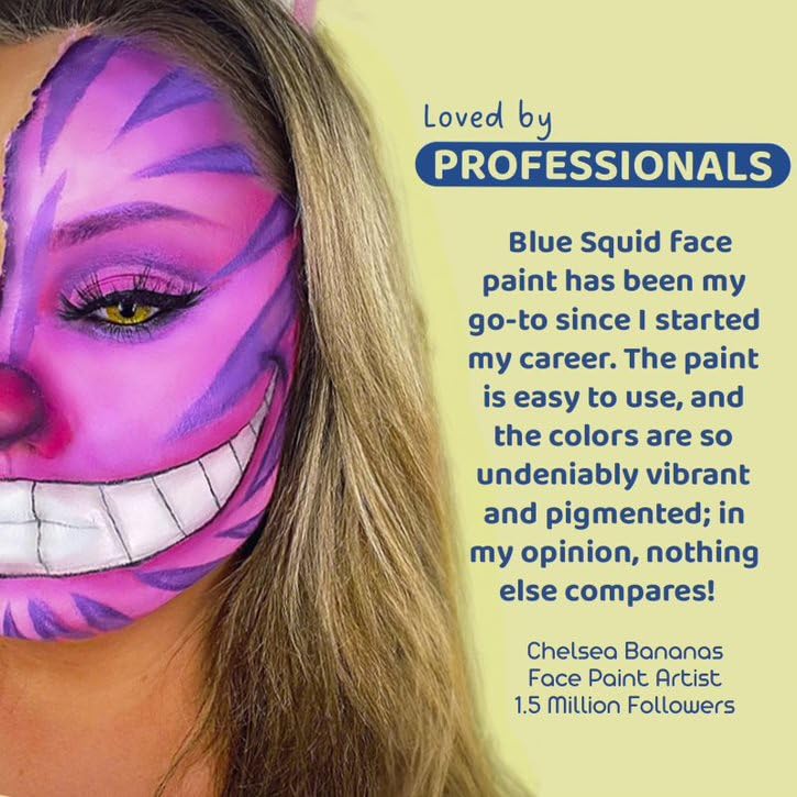 Blue Squid PRO Face Paint - White 90g / 3oz | Water-Based, Professional Face & Body Paint