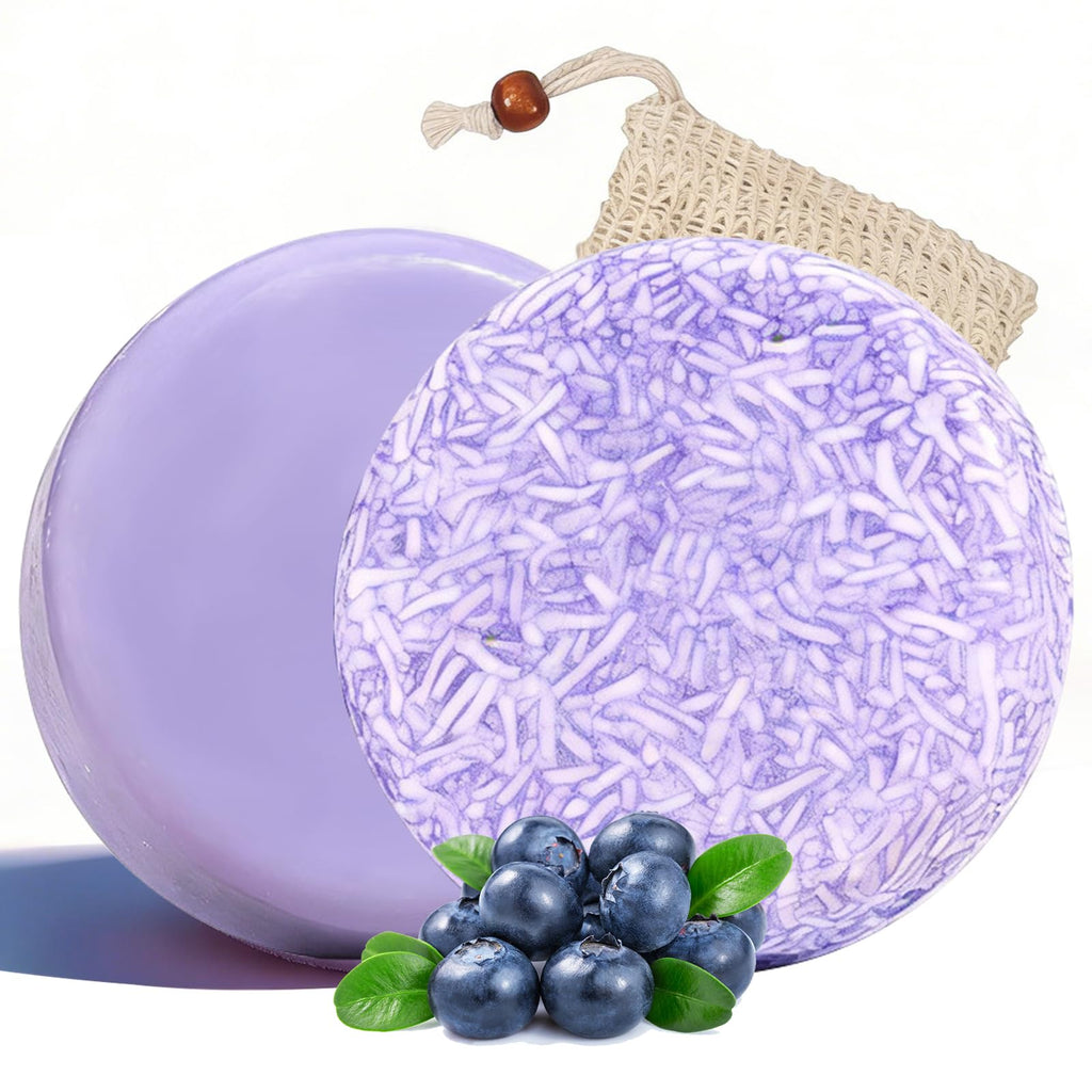 Blueberry Fields Shampoo and Conditioner Bundle Bars – Natural Blueberry Extract for Thinning Hair
