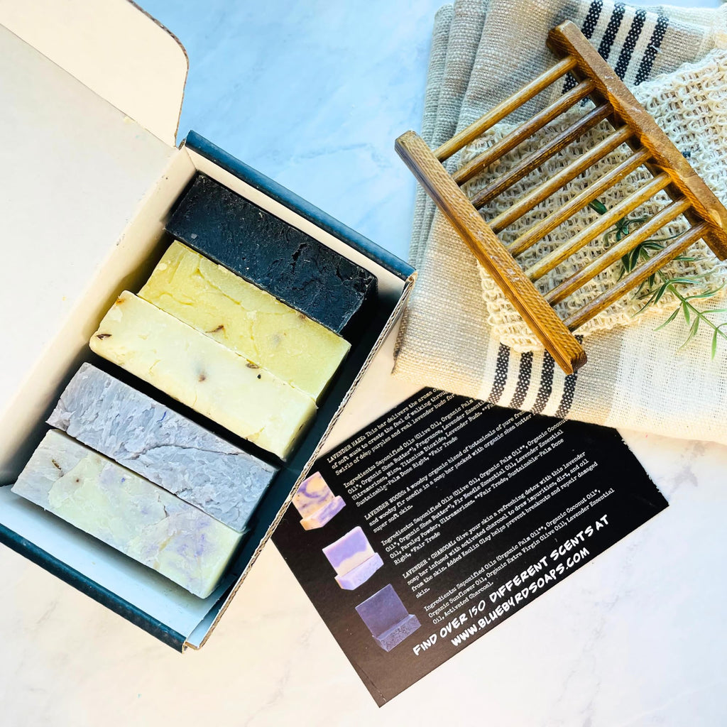 Bluebyrd Soap Co. Lavender Bliss 5 Pack – Handmade Vegan Soap Bars | Cold-Process, Hydrating