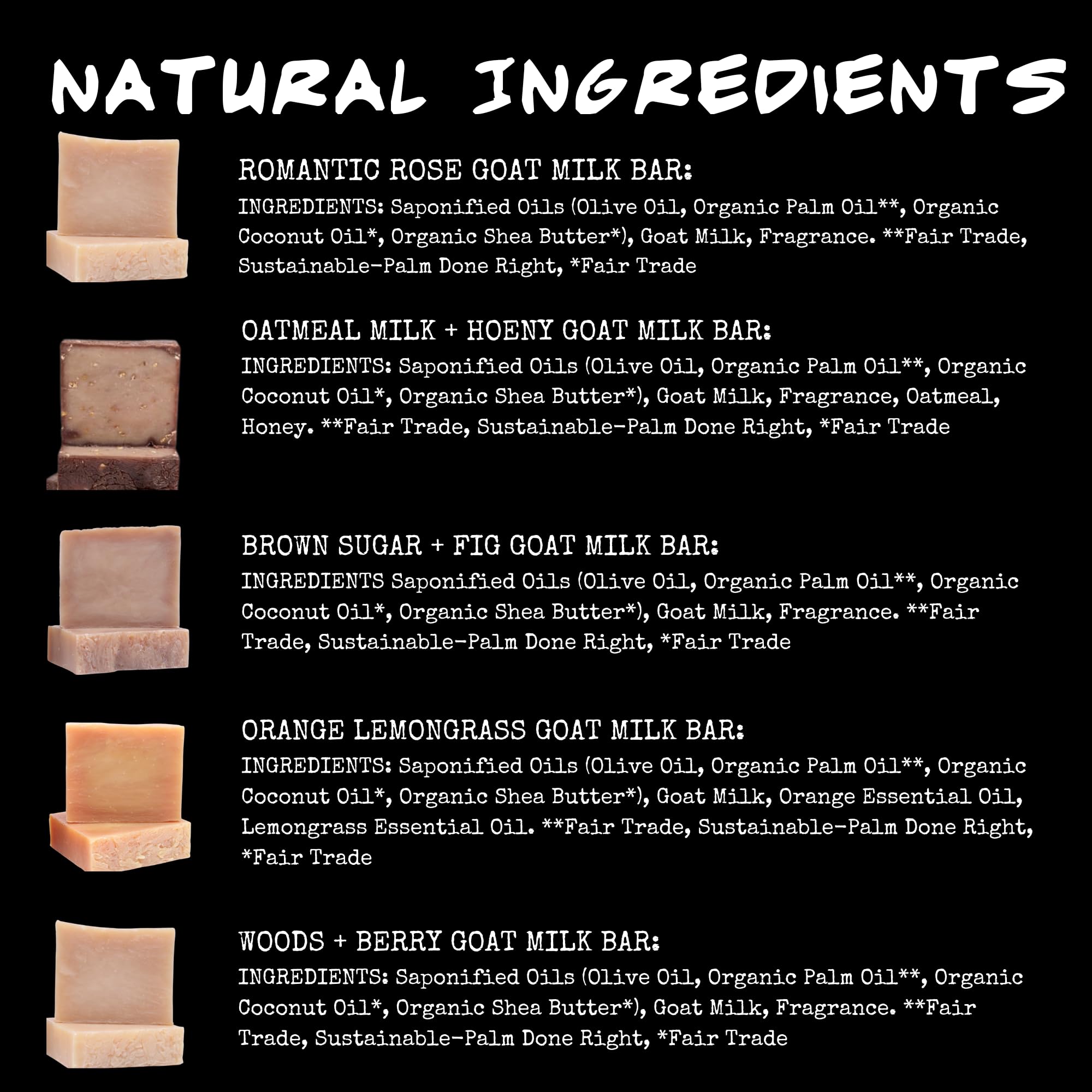 Bluebyrd Soap Co. BLUBYRD Goats Milk Bars Set – 5 Handmade Natural Goat Milk Soaps