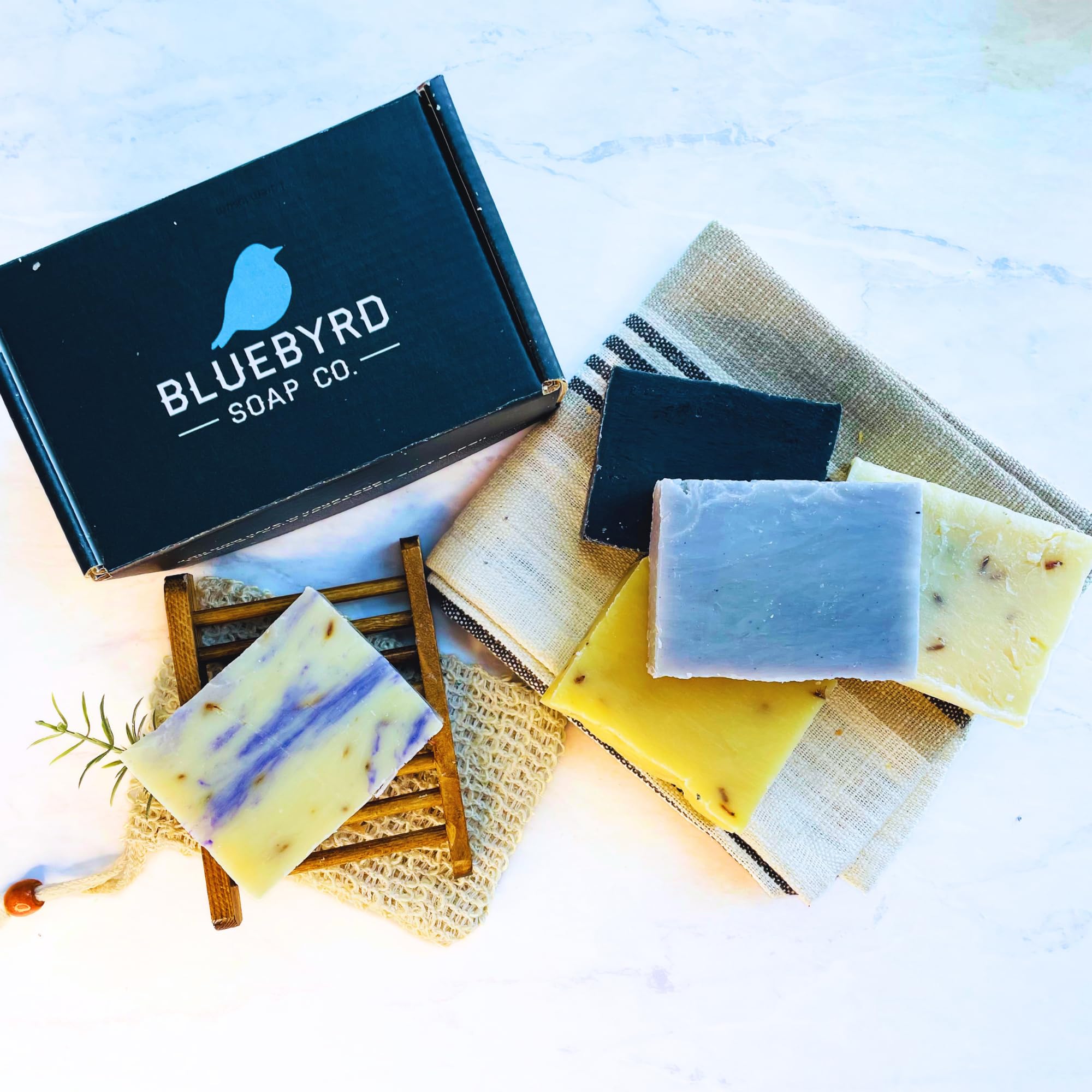 Bluebyrd Soap Co. Lavender Bliss 5 Pack – Handmade Vegan Soap Bars | Cold-Process, Hydrating
