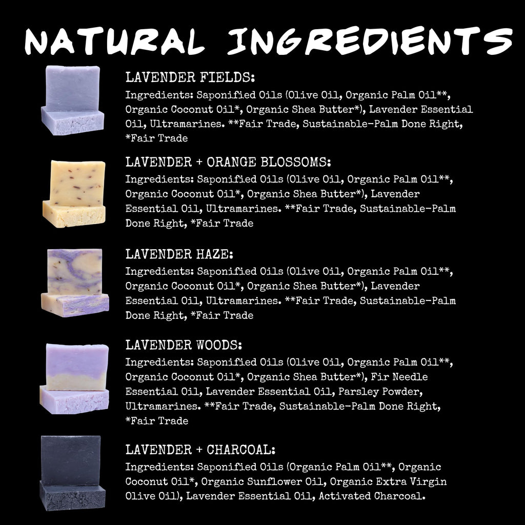 Bluebyrd Soap Co. Lavender Bliss 5 Pack – Handmade Vegan Soap Bars | Cold-Process, Hydrating