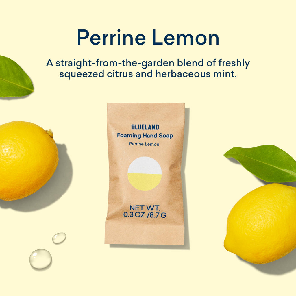 BLUELAND Foaming Hand Soap Refill Tablets – Perrine Lemon, 10-Pack | Eco-Friendly, Plastic-Free