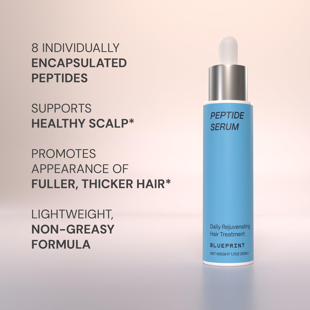 Blueprint Bryan Johnson Hair Peptide Serum – 8-Peptide Scalp Treatment, Fragrance Free, 50 mL