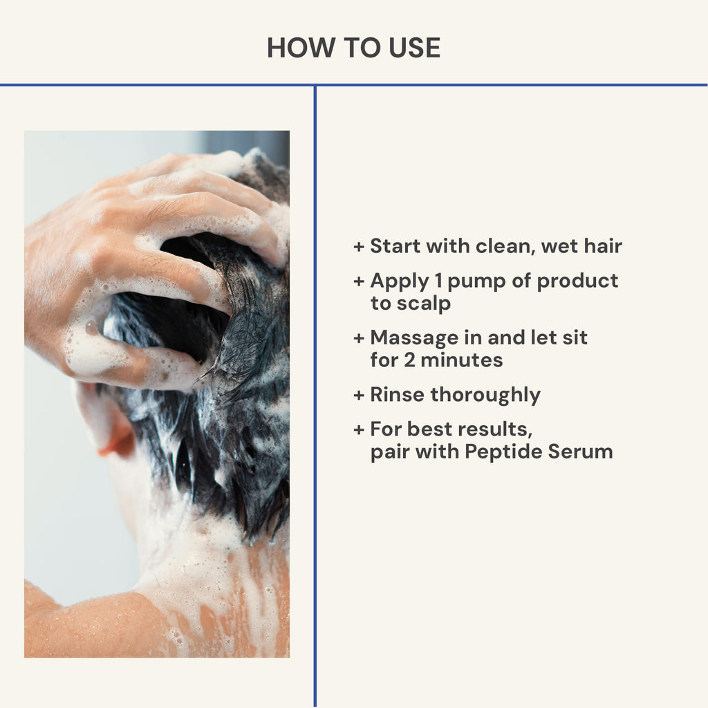 Blueprint Bryan Johnson Peptide Shampoo – 8-Peptide Scalp Treatment with VEGF, Caffeine & Menthol (Fragrance-Free)