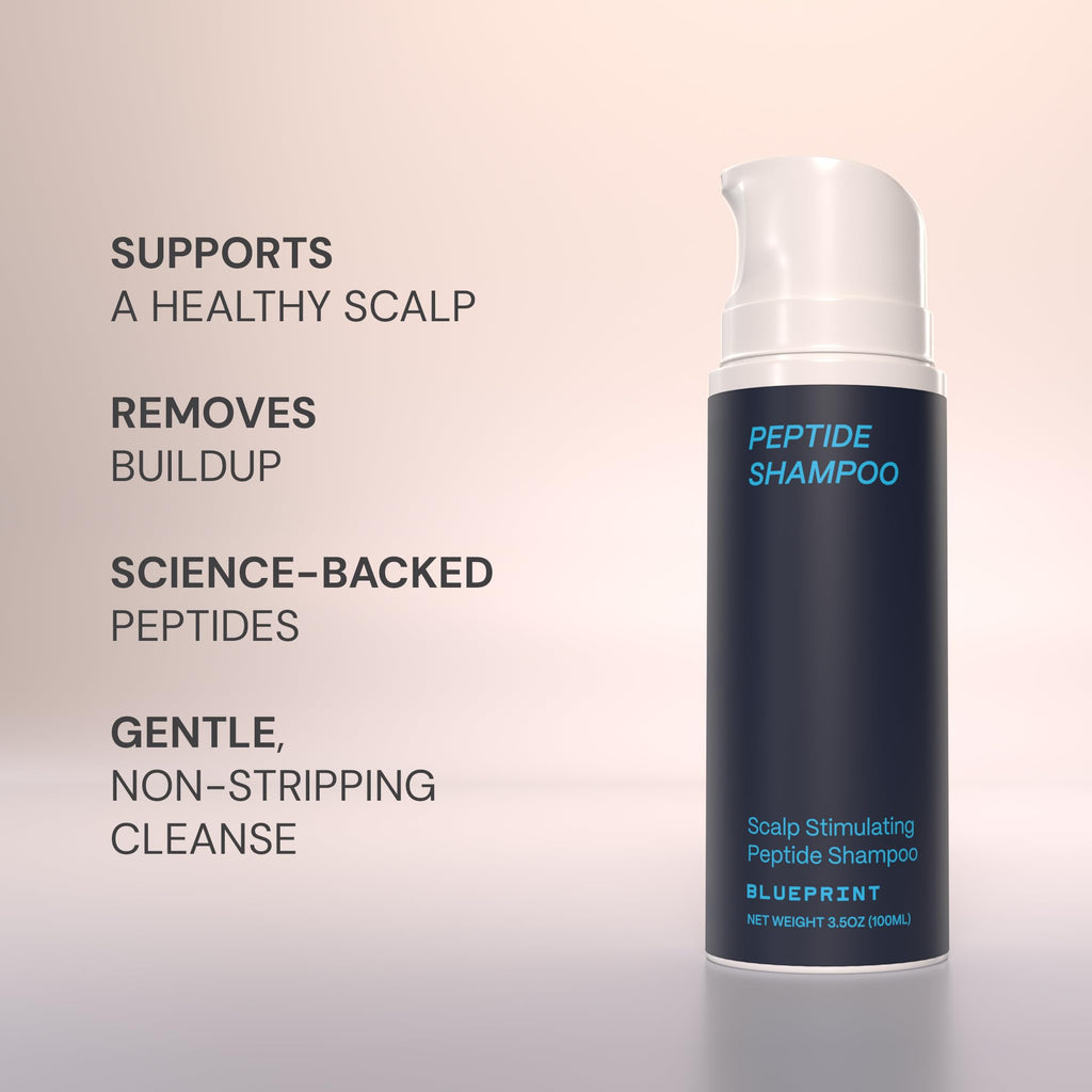 Blueprint Bryan Johnson Peptide Shampoo – 8-Peptide Scalp Treatment with VEGF, Caffeine & Menthol (Fragrance-Free)
