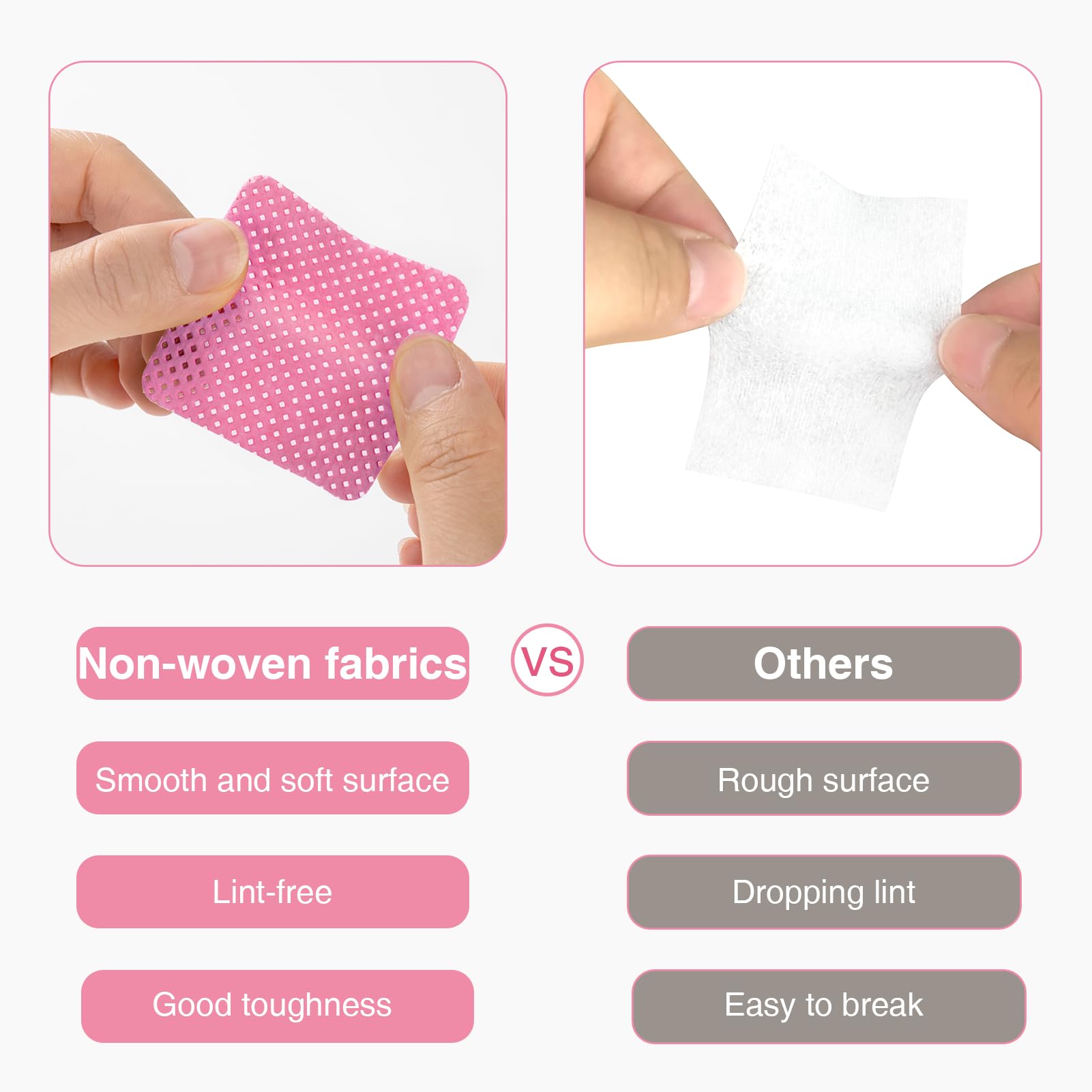 BLUERISE Lint-Free Nail Wipes – 2500 Pcs Nail Polish Remover Pads, Soft Absorbent, No Shedding