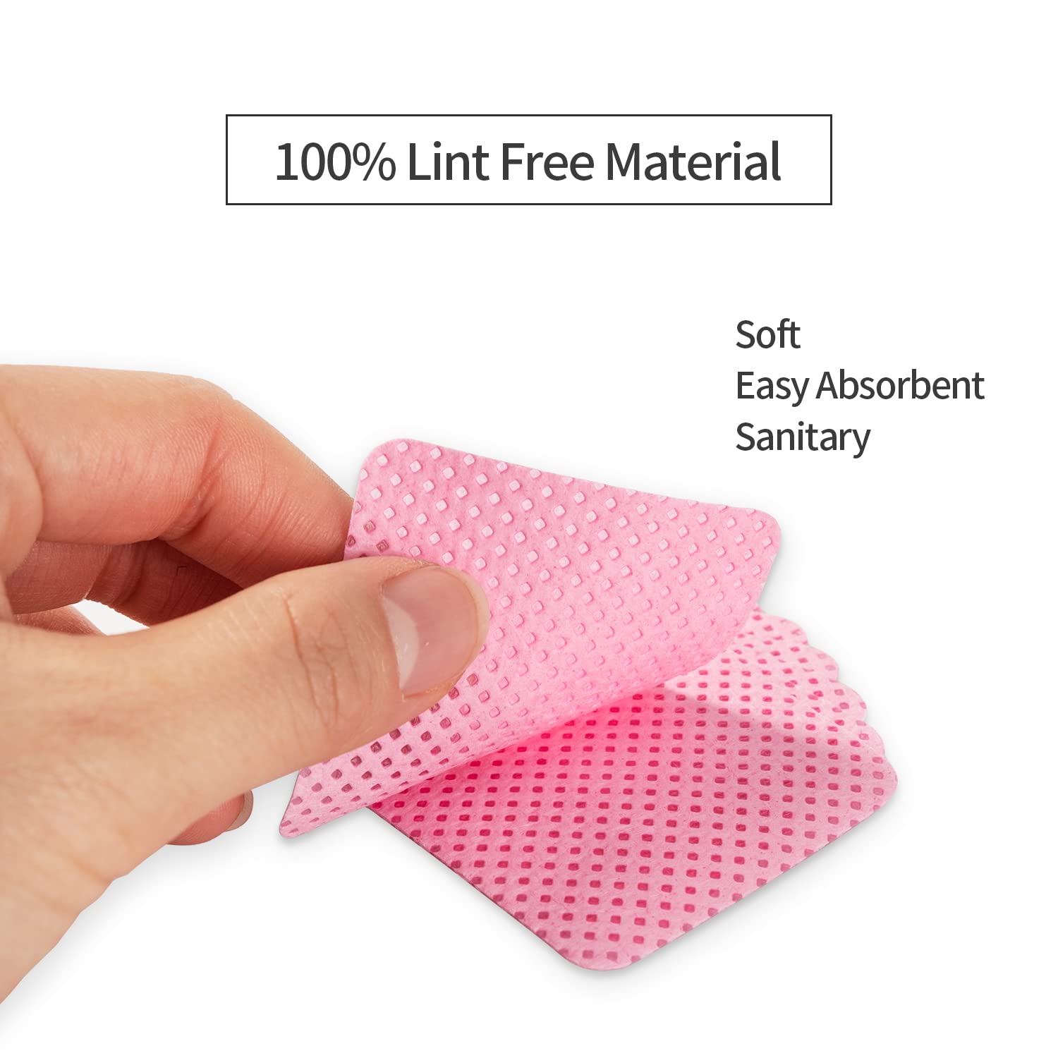 BLUERISE Lint-Free Nail Wipes – 2500 Pcs Nail Polish Remover Pads, Soft Absorbent, No Shedding