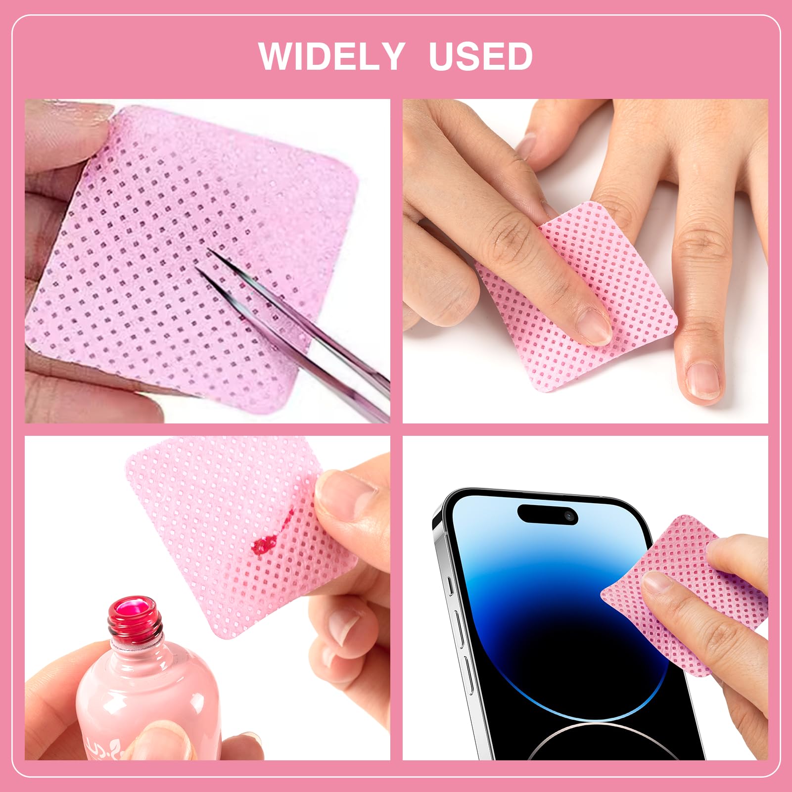 BLUERISE Lint-Free Nail Wipes – 2500 Pcs Nail Polish Remover Pads, Soft Absorbent, No Shedding