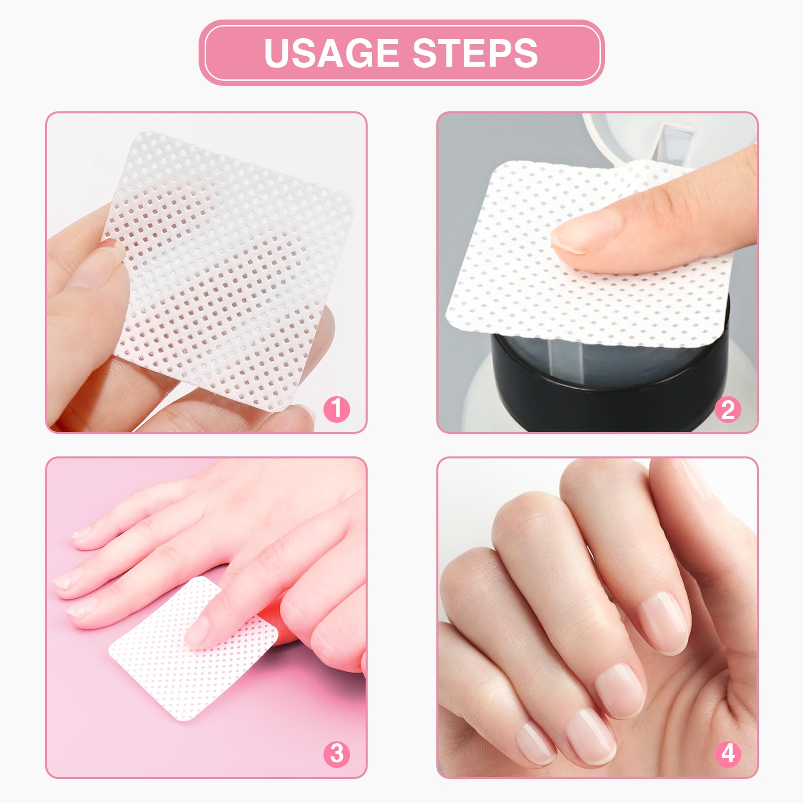 BLUERISE Lint-Free Nail Wipes – 2500 Pcs Nail Polish Remover Pads, Soft Absorbent, No Shedding