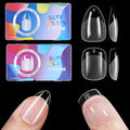 BlueZOO 600Pcs Short Almond & Tapered Round Soft Gel Nail Tips Set – 15 Sizes, 2 Shapes, Clear