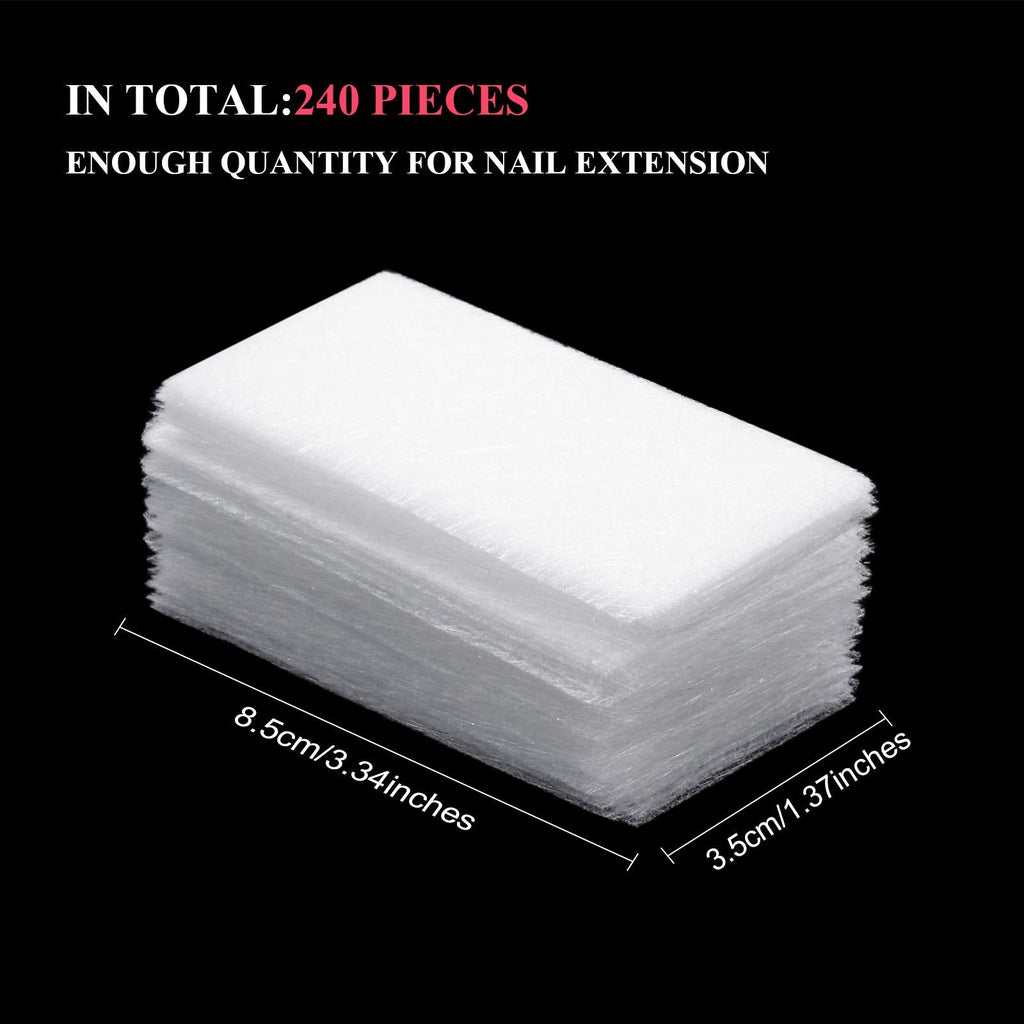Blulu 240 Pcs Silk Nail Extension Wrap Fiberglass — DIY Nail Art & Home Salon Kit