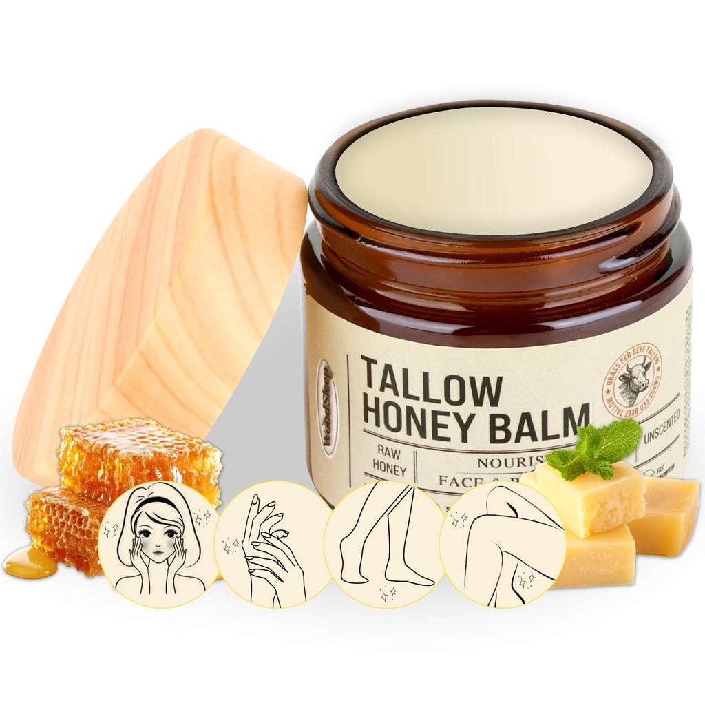 BMDYJK Organic Grass-Fed Beef Tallow & Honey Balm – Natural Moisturizer (2 oz)