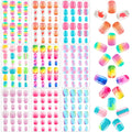 BOARDFEB 216Pcs Kids Press-On Nails – 9-Box Gradient Style Short Full-Cover Nails