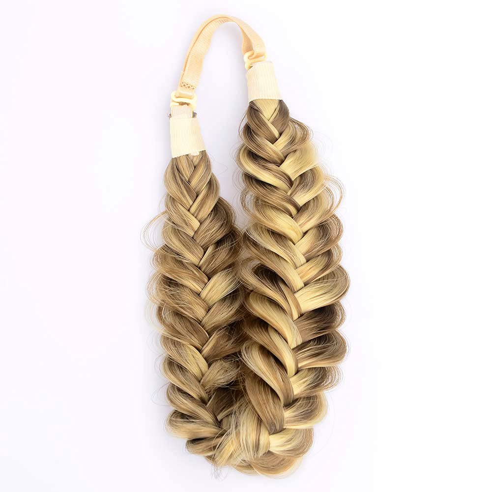 BOBIYA Messy Wide 2-Strands Synthetic Hair Braided Headband - Classic Chunky Braid