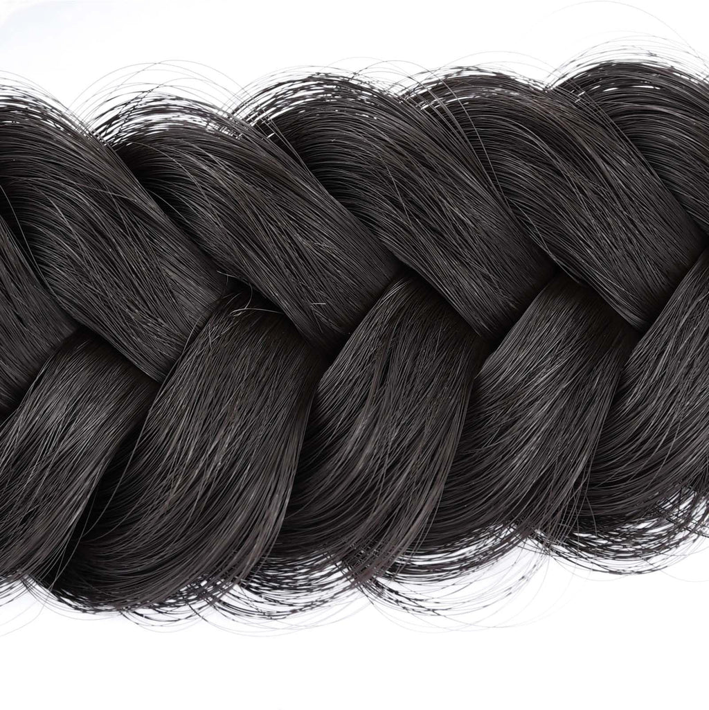 BOBIYA Messy Wide 2 Strands Synthetic Hair Braided Headband – Deep Brown