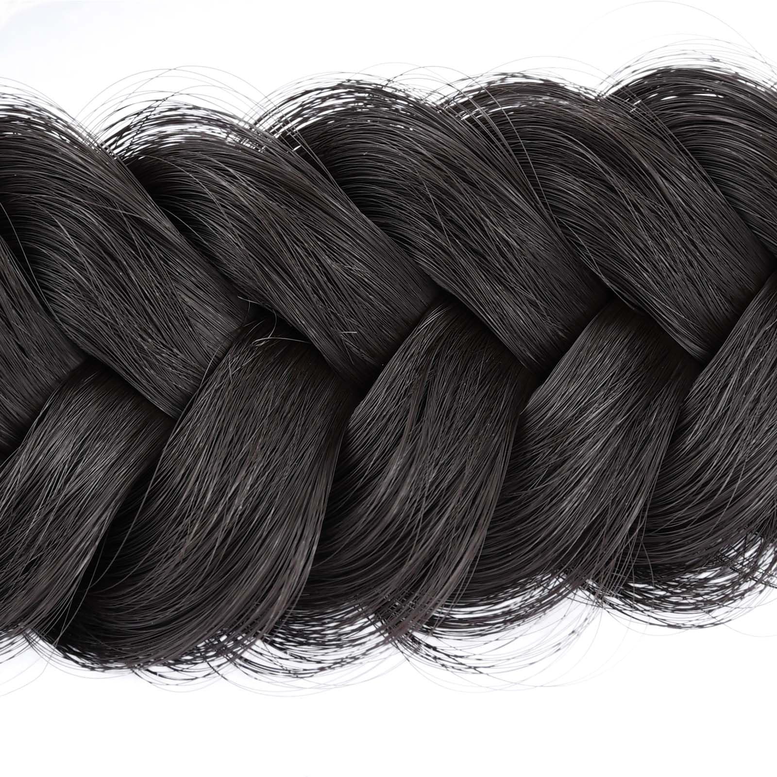 BOBIYA Messy Wide 2 Strands Synthetic Hair Braided Headband – Deep Brown