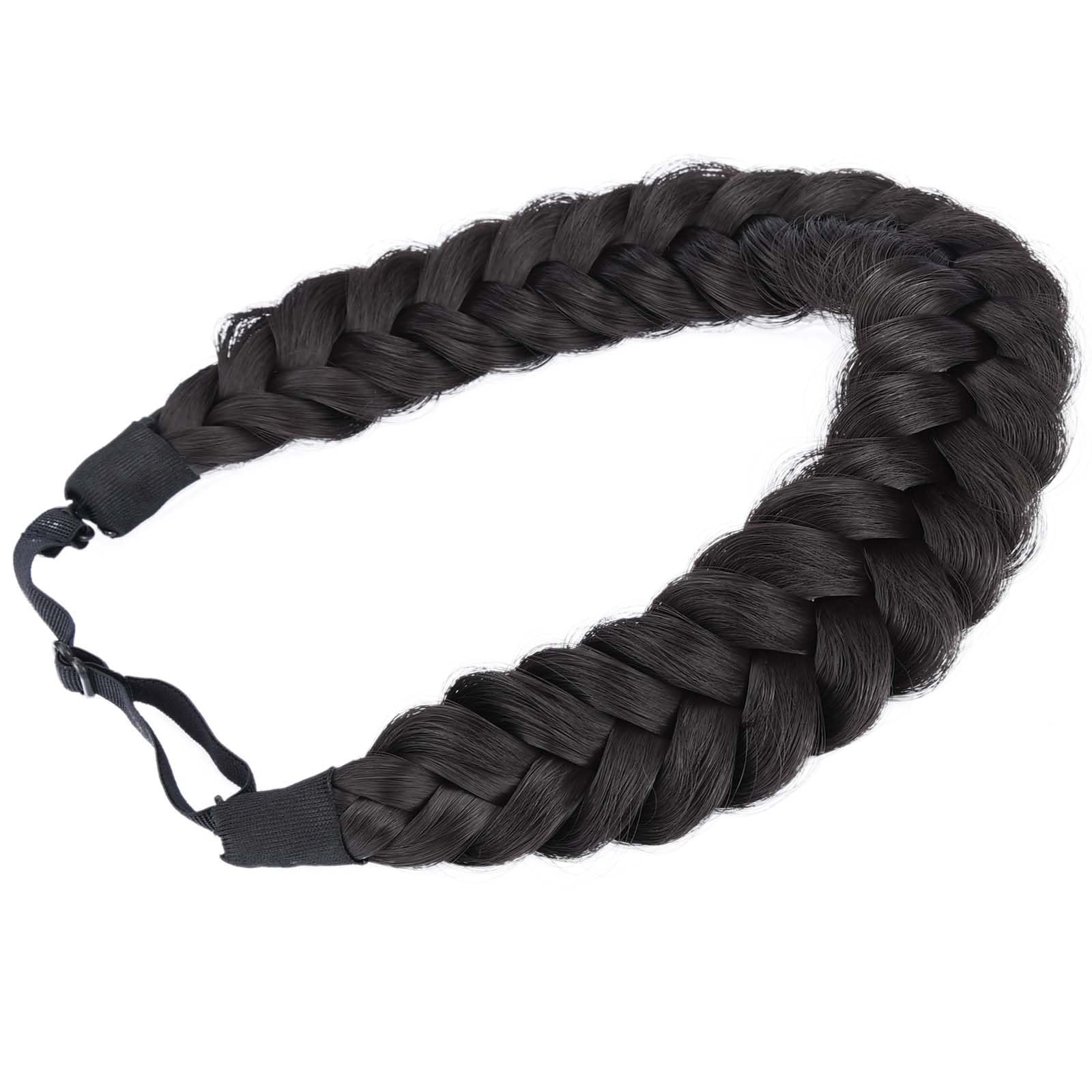 BOBIYA Messy Wide 2 Strands Synthetic Hair Braided Headband – Deep Brown