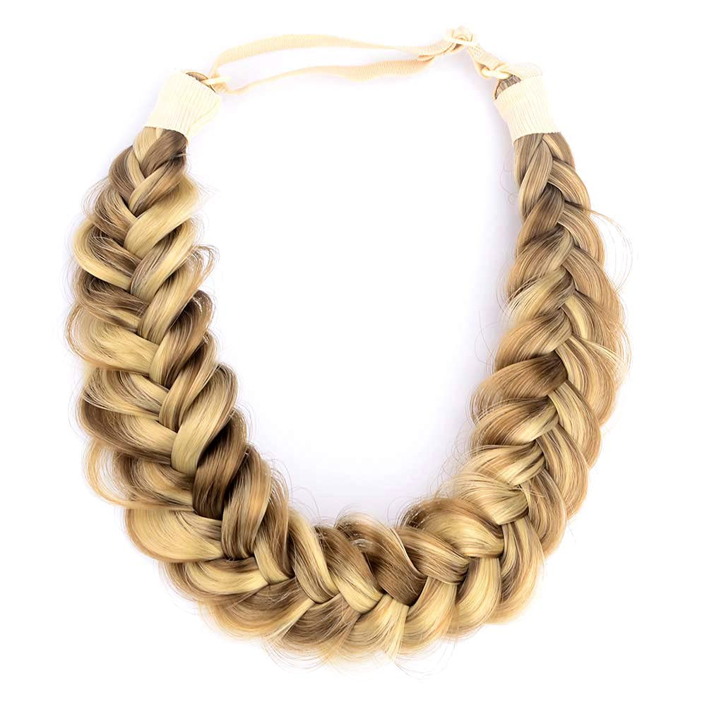 BOBIYA Messy Wide 2-Strands Synthetic Hair Braided Headband - Classic Chunky Braid