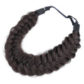 BOBIYA Messy Wide 2 Strands Braided Headband – Chocolate | Adjustable, Heat-Resistant Synthetic Hair