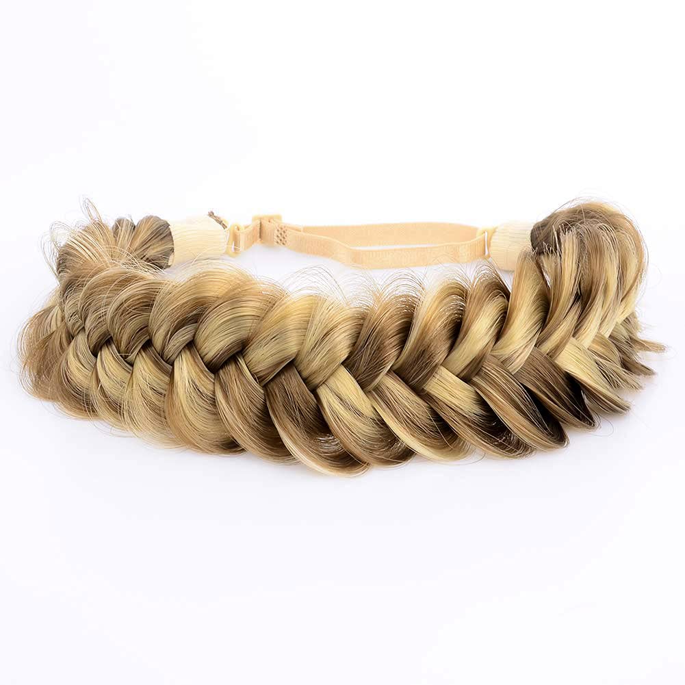 BOBIYA Messy Wide 2-Strands Synthetic Hair Braided Headband - Classic Chunky Braid