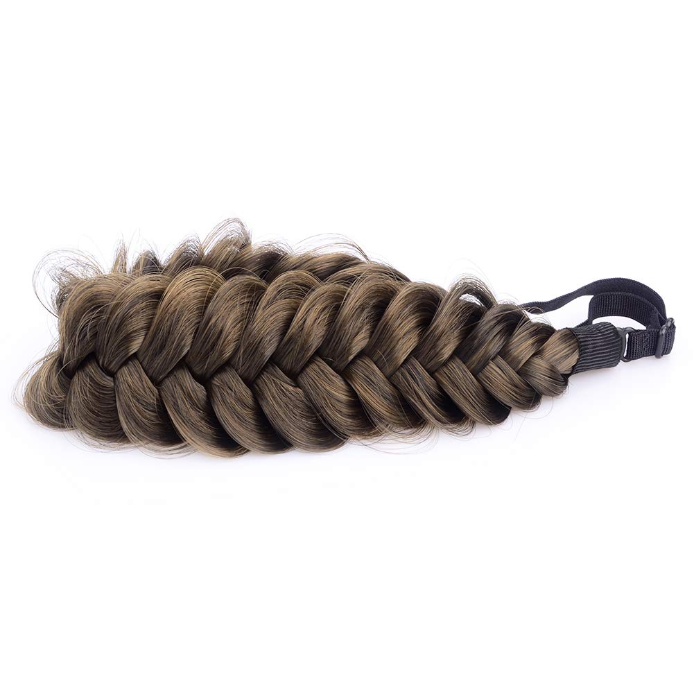 BOBIYA Messy Wide 2 Strands Synthetic Hair Braided Headband – Dark Brown