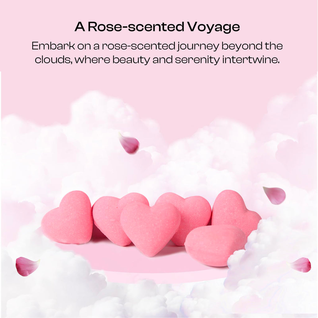 BoboSweeTree Shower Steamers – Aromatherapy Heart-Shaped Pink with Rose Scent | Pack of 6