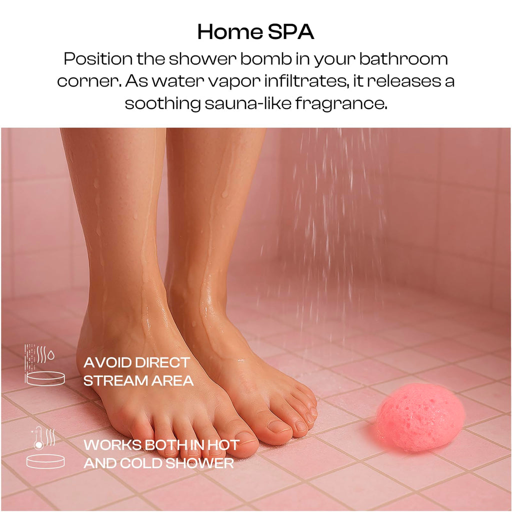 BoboSweeTree Shower Steamers – Aromatherapy Heart-Shaped Pink with Rose Scent | Pack of 6